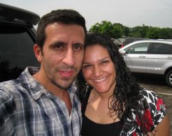 Kentucky Christian single finds her soulmate and poses next to him in a parking lot