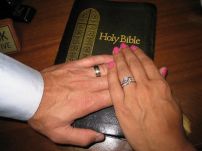 Wedding rings on Bible