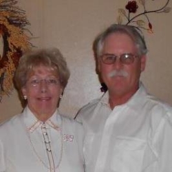 Senior Christian singles now married and dressed in white smile together