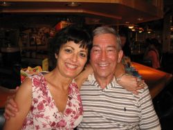 A Texas Christian single hugs the man of her dreams and laughs at a restaurant