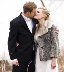 A man passionately kisses his Christian wife