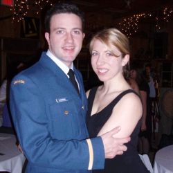 Christian pilot hugging  Alberta sweetheart