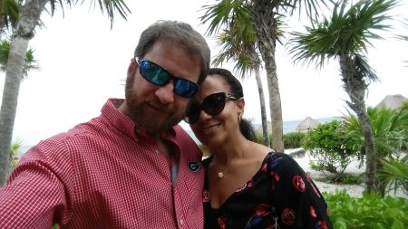 Honeymoon selfie for Christian couple in tropical setting