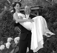 Groom catches bride