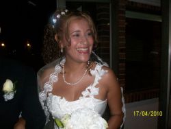 A beautiful Christian woman looks overjoyed on her wedding day