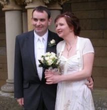 UK Christians marry and stand outside arm in arm