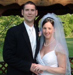 Cautious Christian single finds local match online. Shown here holding his new bride's hand