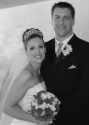 Laura with Chad on their wedding day