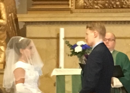 Finnish Christian singles find love at altar, with bride in veil at church