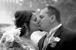 A Wedding kiss for newly married Christian couple