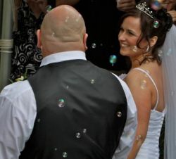 Excited bride marries dream man