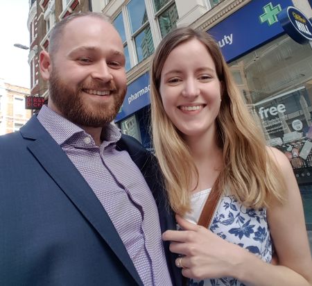 Big smiles for Scandinavian single who met English Christian single while out for city walk