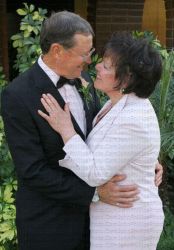Senior Christians in love prepare to kiss