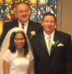 Married couple introduced by pastor